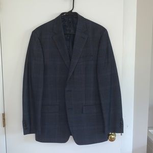 Men's Navy Plaid Suit Separate Jacket
